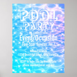 Poster Festa na Piscina Festa de Praia Festa de Verão águ