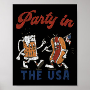 Poster Festa Retro Nos EUA Cerveja Amante De Cachorro Que