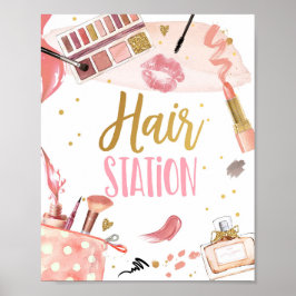 Poster Festa Spa de Estação Hair Makeup Glamor Birthday P