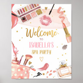 Poster Festa Spa Glitz Glam Makeup Girl Bem-vinda