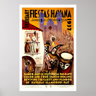 Pôster Festas em viagens vintage de Havana