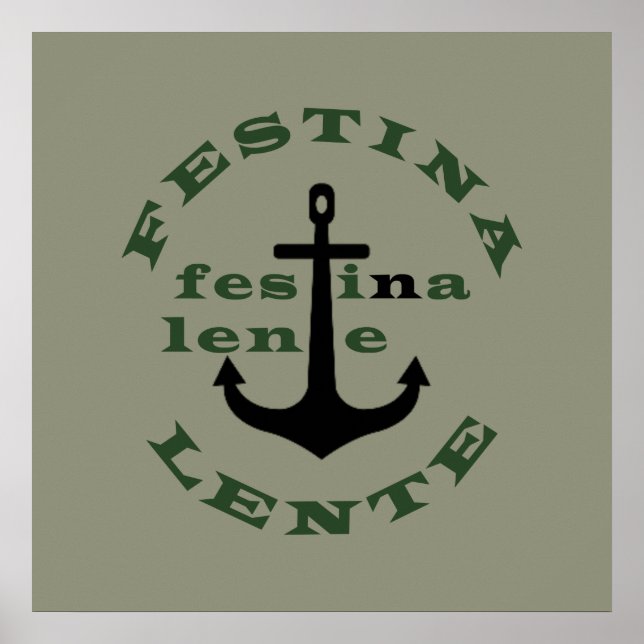 Poster festina lente, frases latinas (Frente)
