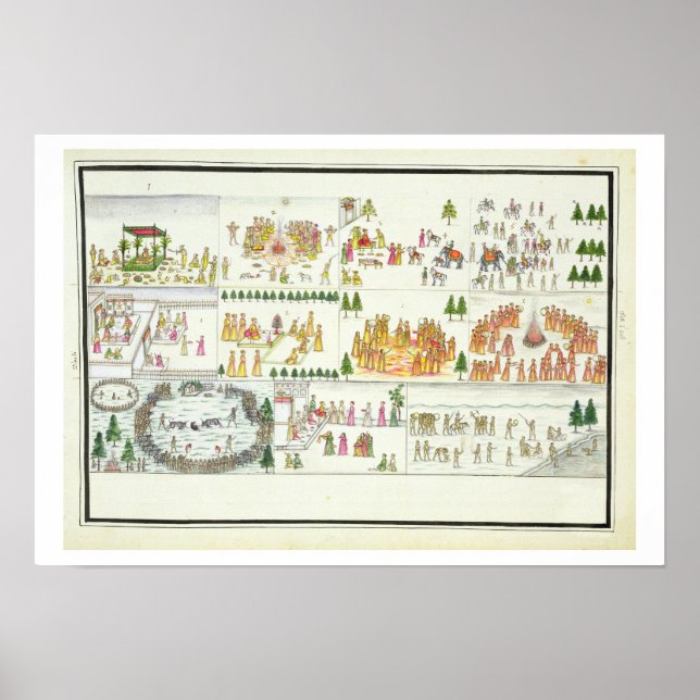 Poster Festivais hindus, incluindo Dasehra, Diwali e Holi (Frente)