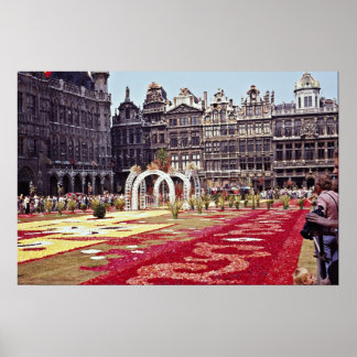 Pôster Festival anual de flores em La Grande Place, Bruxe