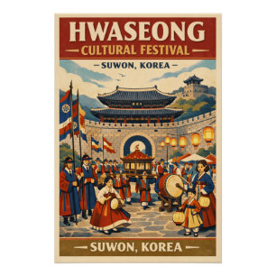 Pôster Festival Cultural de Hwaseong na viagem coreana