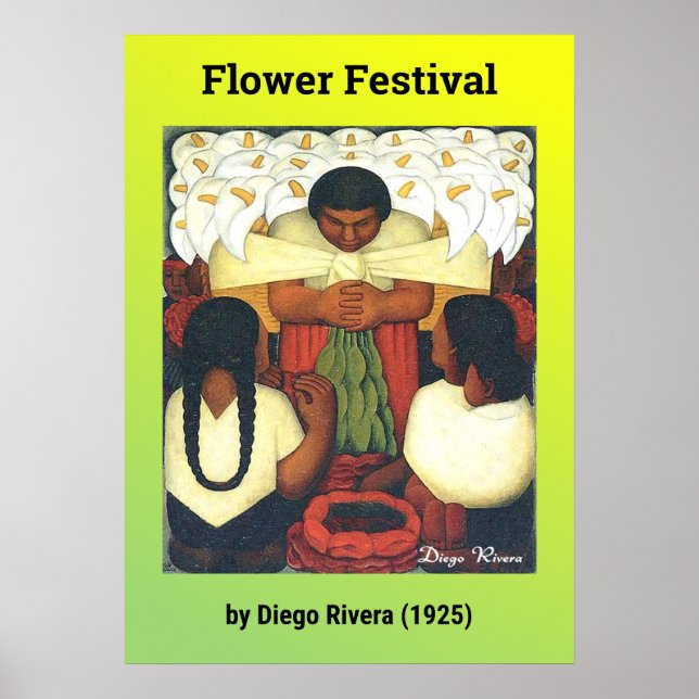 Poster Festival da Flor por Diego Rivera (1925) (Frente)