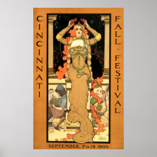 Poster Festival da queda de Nouveau Cincinnati da arte do