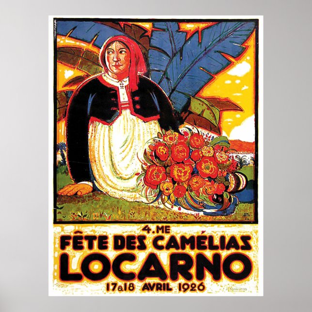 Poster Festival de camélias em Lugano, Suíça (Frente)