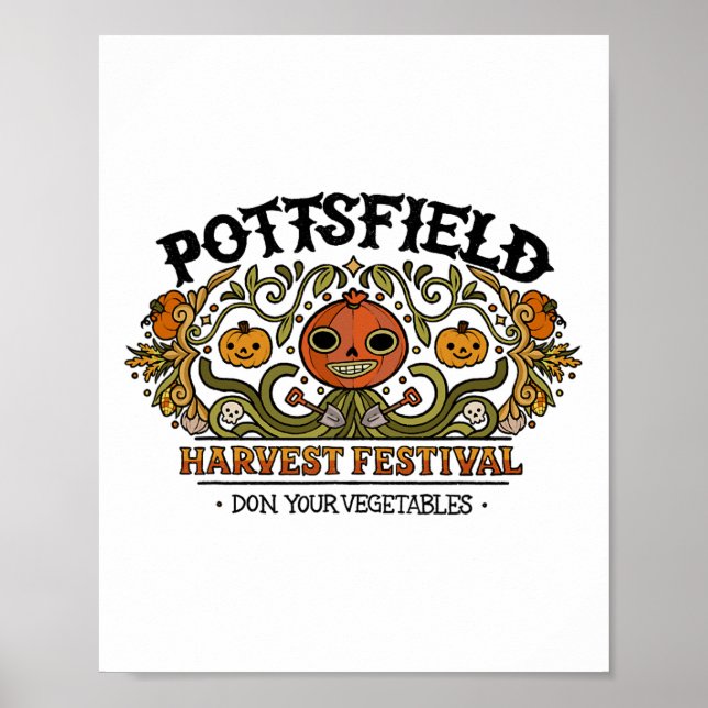 Poster Festival de Colheita de Pottsfield Pumpkin outono  (Frente)