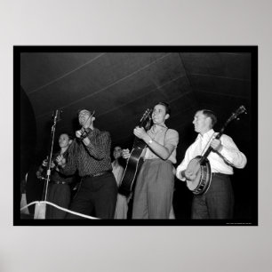 Pôster Festival de música da montanha em Asheville, NC