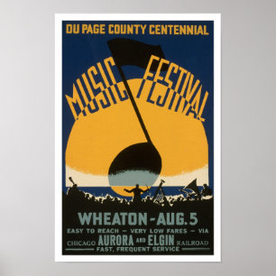 Pôster Festival de Música do Condado, 1939. Publicidade V