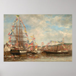 Poster Festival Harbor de Honfleur Eugène Boudin Fine Art