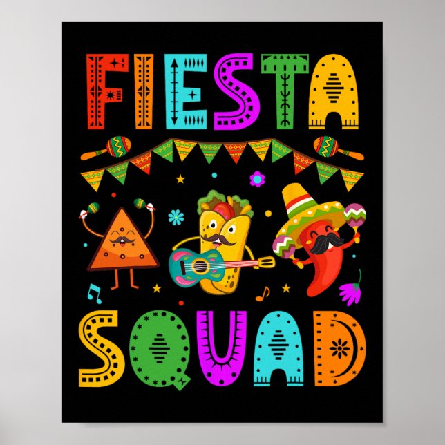 Poster Festival Mexicano Fiesta Squad Cinco De Mayo (Frente)