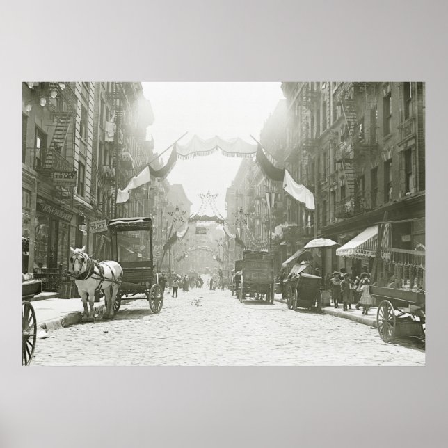 Pôster Festival Religioso da Rua Mott, 1908 (Frente)