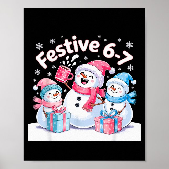 Poster Festive 6 7 Six Seven Meme Christmas Women Men Kid (Frente)