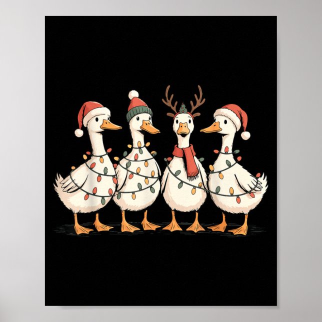 Poster Festive Christmas Ducks Decorative Jolly Xmas Holi (Frente)