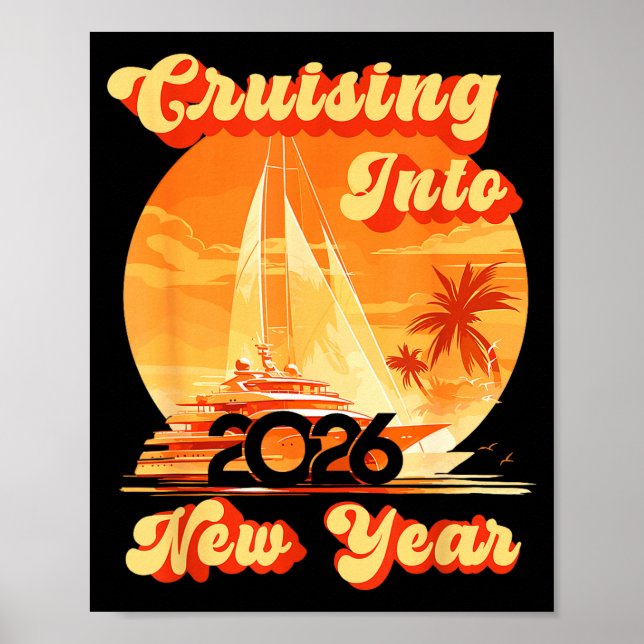 Poster Festive Cruising Into 2026 New Year Family Holiday (Frente)