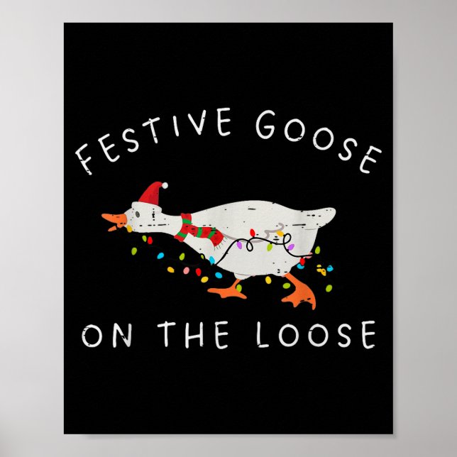 Poster Festive Goose On The Loose Christmas Duck Light Xm (Frente)