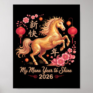 Poster Festivo 2026 Crazy Horse Senhora Meu Ano de Mane P
