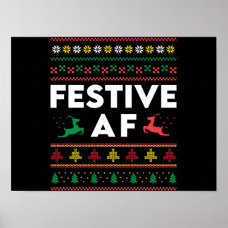 Poster Festivo AF Natal Xmas Rebeldes Feriados Engraçados