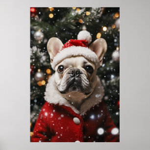 Poster Festivo Frenchie: Retrato de Férias