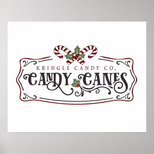 Poster Festivo Natal Kringle Candy (Frente)