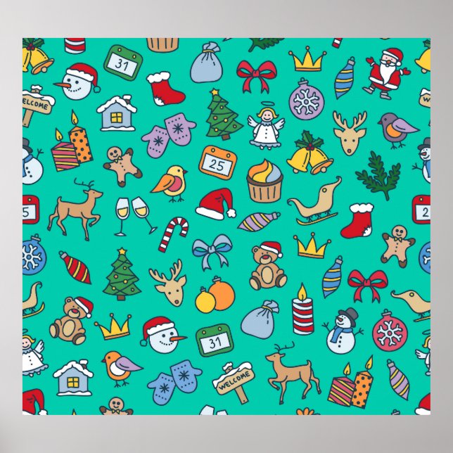 Poster Festivo Sem Costura. (Frente)