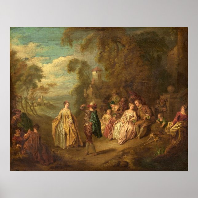 Poster Fête Champêtre - Jean-Baptiste Pater Fine Art (Frente)