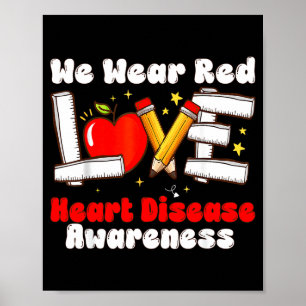 Poster Fevereiro Usamos Vermelho Amor Conscientização de