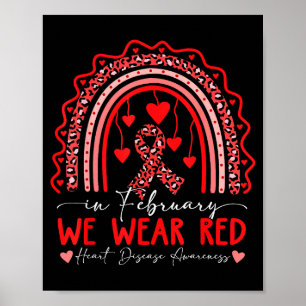 Poster Fevereiro Usamos Vermelho Conscientização sobre Do