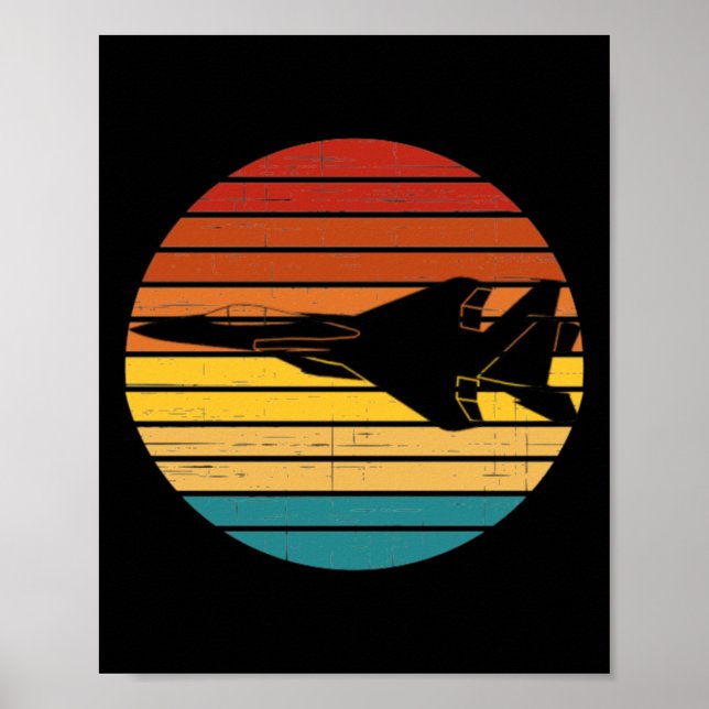 Poster Ff-15 Eagle Retro Setting Sun Sticker (Frente)