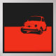 Poster Fiat 500, 1959 - Red on charcoal black (Frente)