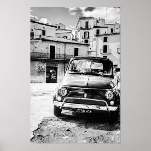 Pôster Fiat 500, cinquecento em Italia, presente clássic