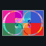 Pôster Fibonacci Day, Pop, Tipografia<br><div class="desc">Relação ouro,  espiral Fibonacci. Tipografia,  estilo de pop. Celebre o Dia Fibonacci 23 de novembro! 1, 1, 2, 3.</div>