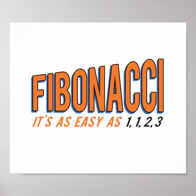 Poster Fibonacci It's as Easy as 1, 1, 2, 3 (Frente)