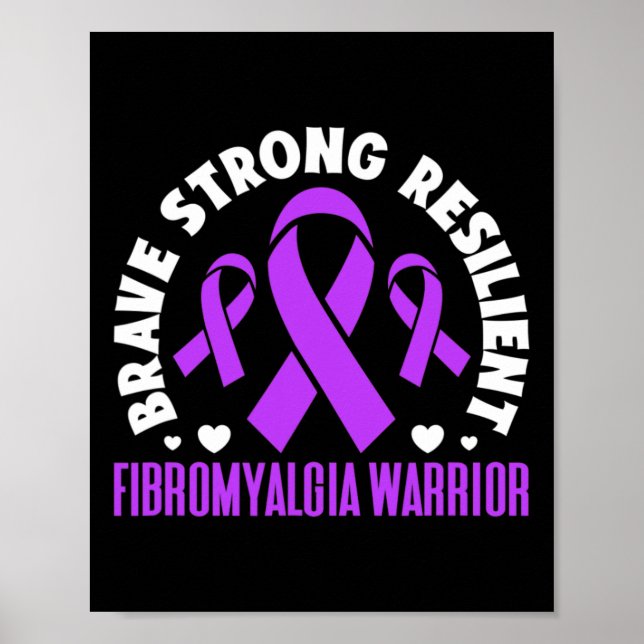Poster Fibra Resiliente Forte Fibromialgia Guerreira Brav (Frente)