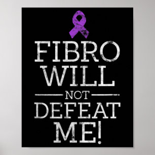 Poster Fibro Não Me Derrotará Fibromialgia Sensibilização