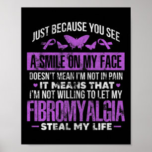 Poster Fibromialgia Fibro Guerreiro Roxo Borboleta