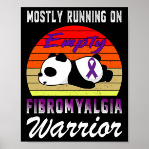 Poster Fibromialgia Guerreira Púrpura Fita Diversão Panda