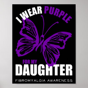 Poster Fibromialgia Sensibilização Borboleta Roxo Fita