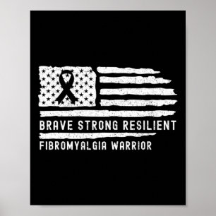 Poster Fibromialgia Sensibilização Brave Forte Guerra Res