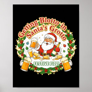 Poster Ficar Bêbado na Gruta do Papai Noel Amigos Bêbados