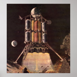Pôster Ficção científica Rocket do vintage que sopra f