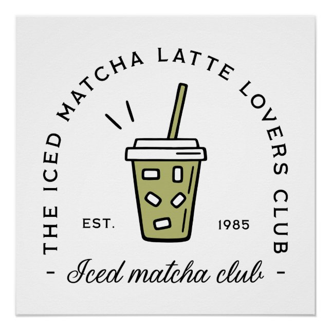 Pôster Fichada matcha latte amantes do clube, bem-estar,  (Frente)