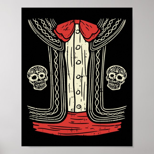 Poster Ficheiro de roupa mexicano do Halloween Mariachi M (Frente)