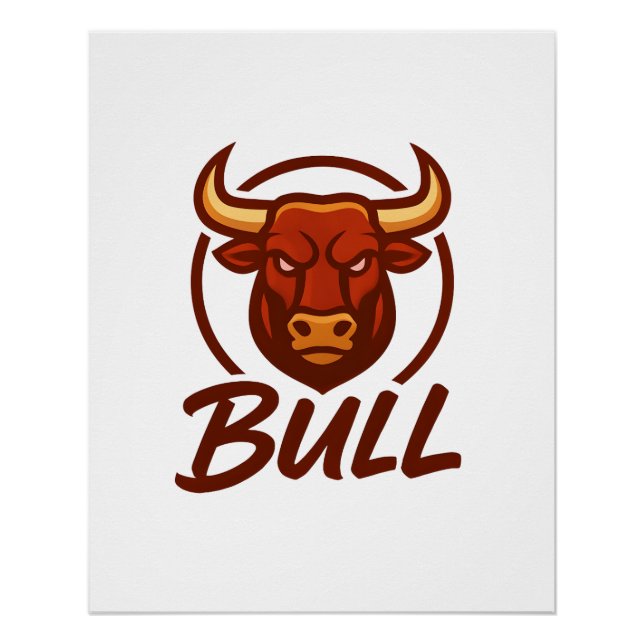 Pôster Fierce Bull Head Logo, Creative Mascot BULL (Frente)