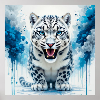 Poster Fierce White Leopard