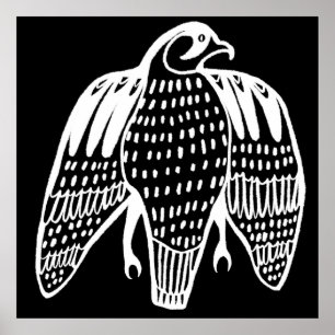 Poster Fierk Falcon - linha preta desenhando branco sobre