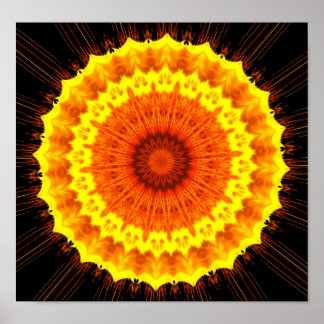 Pôster Fiery Flower Mandala