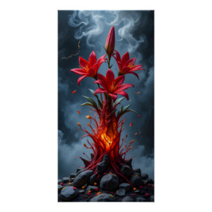 Pôster Fiery Lily Fantasy